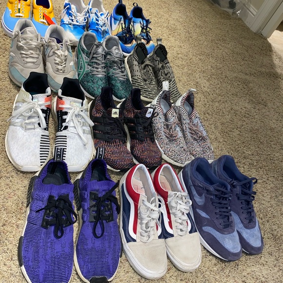 Sneaker collection. Adidas, nike, vans